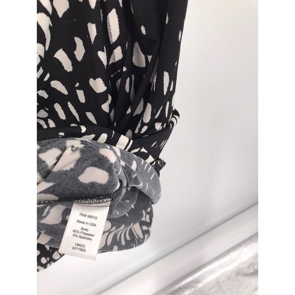 Coldwater Creek Womens 3/4 Sleeve Black White  Pattern Dress Size 1x plus - Picture 3 of 12